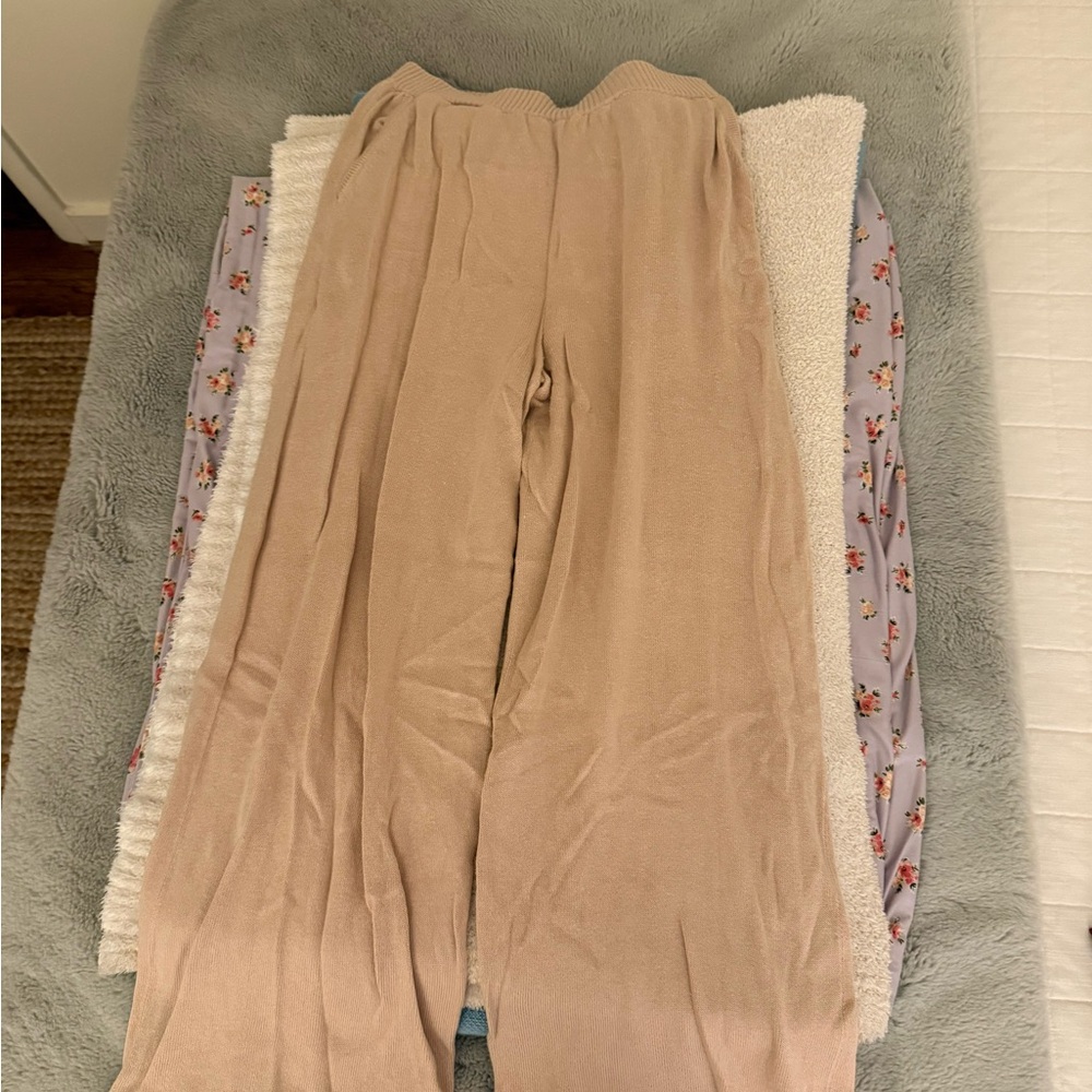 MOTHER Tan Wide Leg sweater pants
